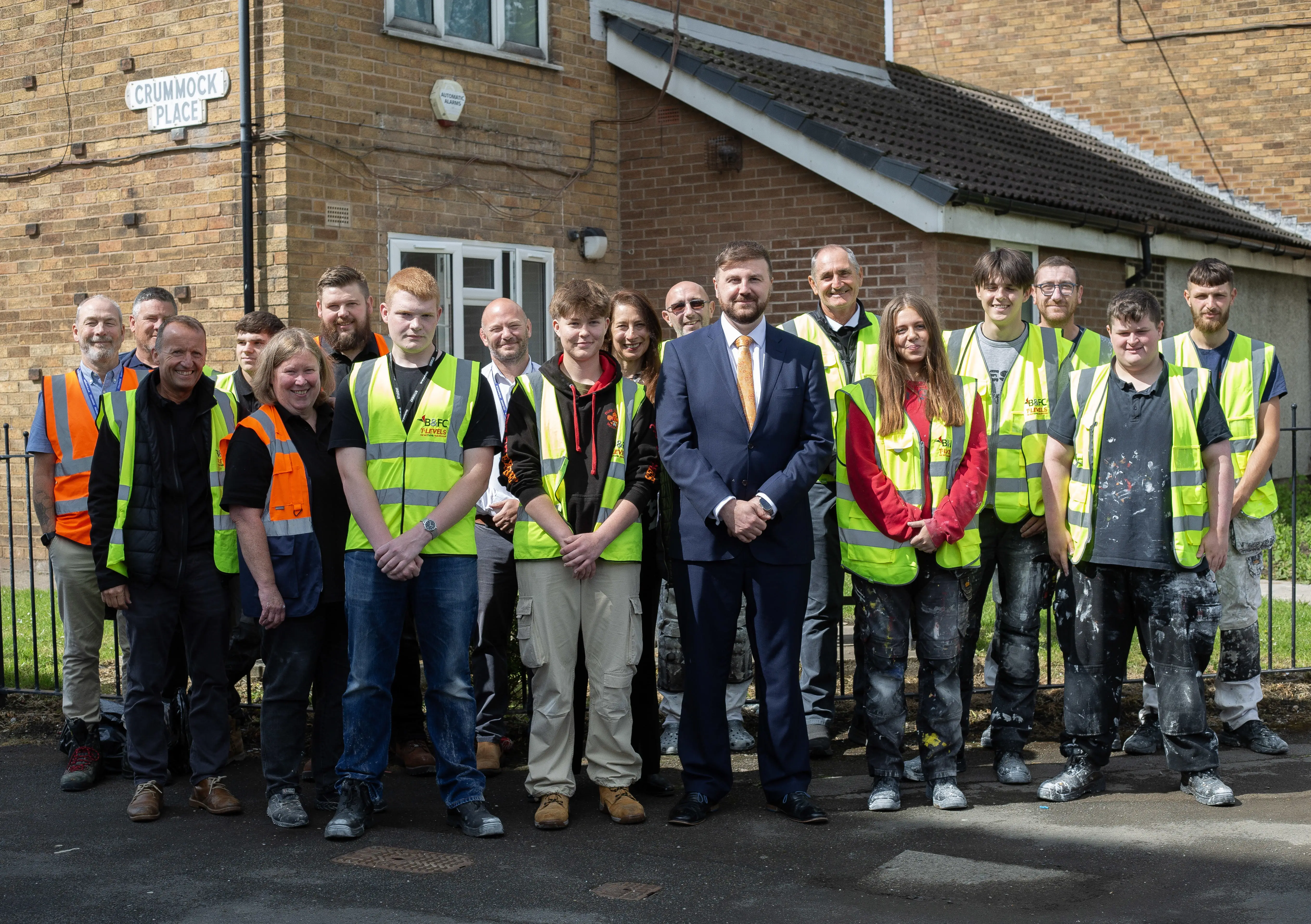 Chris Webb MP with staff and students from B&FC, Bambers and BCH 