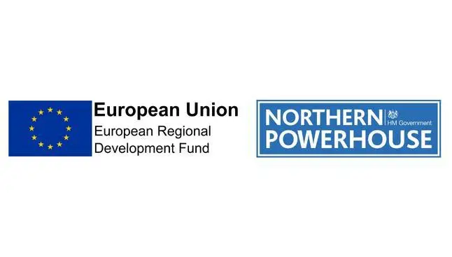 Images of ERDF and Northern Powerhouse logos